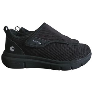 Fitville Diabetic Shoes Womens Size 8W Black Slip On Neuropathy Diabetes Medical